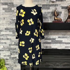 Tommy Hilfiger Size 8 Navy Blue dress With yellow flowers
